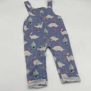 Peppy Mini Dinosaur Christmas/Dino overalls bibs 2t